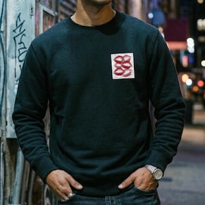 Custom Lipstick Kiss Patch Sweatshirt, Personalized Kiss Mark Crew, Printed & Sewn Patch, Unique Gift for Him, Couple gift Crewneck