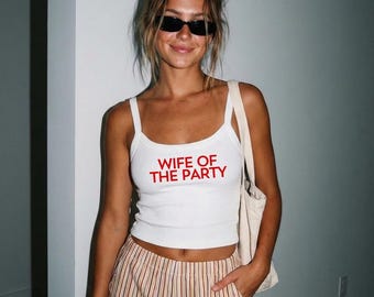 Tanktop voor de vrouw van het feest, cadeau voor de aanstaande bruid, topje met spaghettibandjes voor het vrijgezellenfeest, bruidshirt, leuke top voor de vrouw, cadeau voor het verlovingsfeest