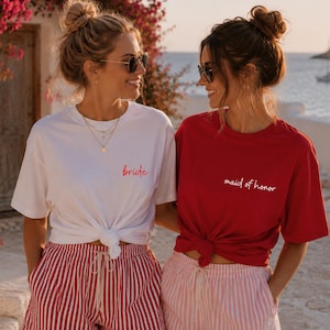 Gepersonaliseerde T-shirts voor vrijgezellenfeesten | Team Bride T-shirt | Shirts voor vrijgezellenfeesten | Gepersonaliseerde shirts voor de bruidsmeisjes, shirts voor vrijgezellenfeesten