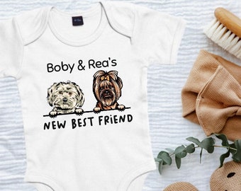 Gepersonaliseerde hond en kat Baby PREMIUM Bodysuit, aangepaste baby bodysuit, Baby Shower Gift, gepersonaliseerde Baby Onesie