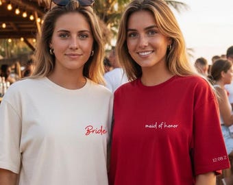 Custom Bride shirts, Bride Crew t-shirts, JGA | T-Shirt bachelorette party, bridal shower, bridal party, Team bride, simple bach t-shirts