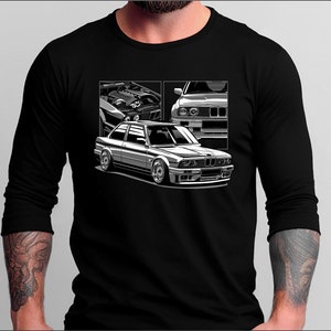 For BMW E30 fans Premium hoodie 316 318 320 323i 325i M3 classic tshirt long sleeve