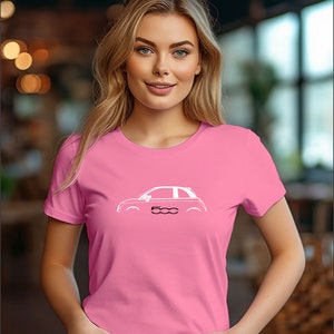 Voor Geïnspireerd Fiat 500 T-shirt Auto cadeau vrouwen Shirt afbeelding 4