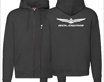 Premium Hoodie for Honda Goldwing With Zip Motorcycle Gold Premium Hoodie for Honda Goldwing With Zip Motorcycle Gold
