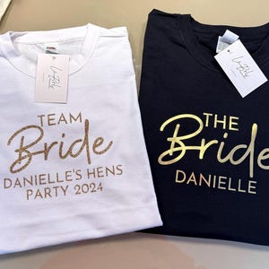 Gepersonaliseerde shirts voor vrijgezellenfeesten | Bruid cadeau team bruidsshirt | T-shirt bruiloft | Gepersonaliseerde shirts voor vrijgezellenfeesten