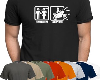 Problem Solved for Africa Twin T-SHIRT motorcycle Honda Fans t shirt