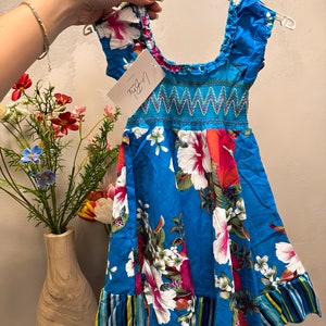 Robe fleurie pour fille, Robe fille 100 % coton, Robe fille de Pâques, Robe fleurie fille printemps, Robe fleurie d'été pour fille, Fabriqué en Italie image 6