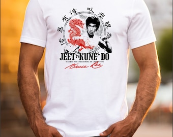 Inspiré de la légende de Bruce Lee Chemise homme kung fu JKD t-shirt