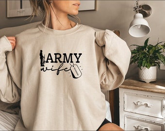 Sweat-shirt Army Wife | Premium Women Sweatshirt | Sweat-shirt unisexe surdimensionné militaire personnalisé
