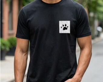 Custom Pawn Patch T-Shirt Unisex, Personalized Pawn Dog Cat Shirt, Printed & Sewn Patch, Unique Gift for Him, Pet gift t-shirt