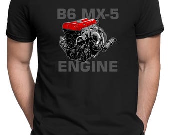 For MX-5 NB B6 Engine fan T-Shirt gift miata mx 5 silhouette shirt