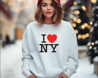I Love NY Women tee, New York 90s Style, Cool Graphic T-Shirt, Sweatshirt, Hoodie, Soft & Stylish Tee Trendy Oversized Unisex Sweatshirt |