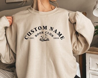 Custom Book Club Sweatshirt | Personalized Bookish Sweatshirt | Book Club Sweatshirt, book club gift, Book Lover, Book Crewneck Unisex