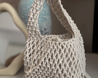 Macrame Net Bag, Knitted Net Bag, Summer Makrame bag,  Bag for Summer, Evening Bag Mini Crochet Bag, Gift