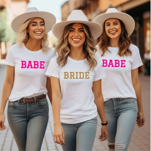 Gepersonaliseerde vrijgezellenfeest shirts | Bruid cadeau bruiden Babes Shirt | De T-shirt van de Partij van het huwelijk | Gepersonaliseerde bruids feest shirts