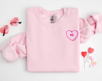 Personalisiertes Valentinstags-Sweatshirt mit Herzmotiv | Trendiges Oversized-Sweatshirt für Damen und Herren | Geschenk zum Jahrestag oder zur Verlobung
