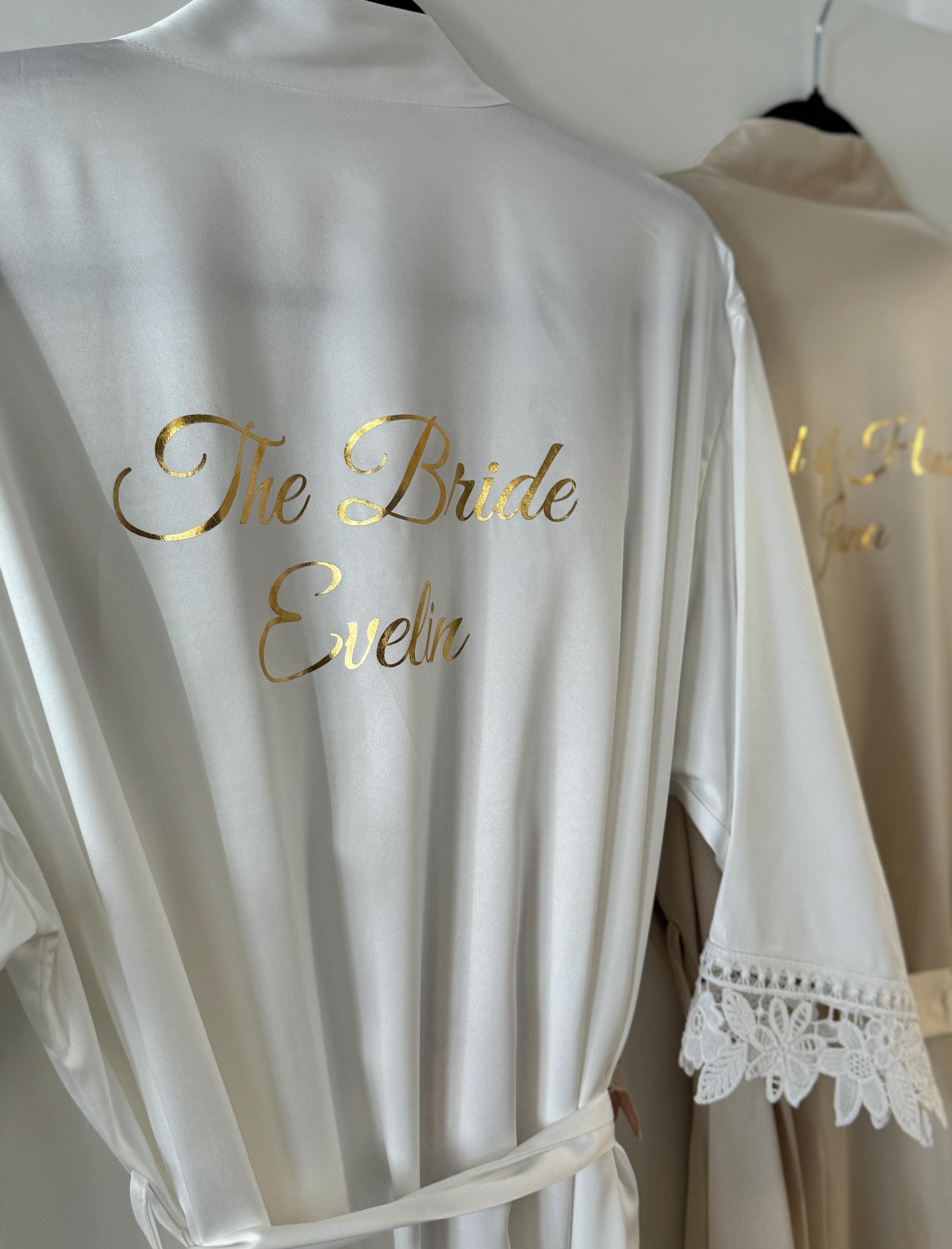 Premium Soft Satin Bridal Robes, Bridesmaid Robes Personalized, Custom ...