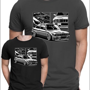 Für BMW E30 Fans T-Shirt 316 318 320 323i 325i M3 classic Geschenk Shirt