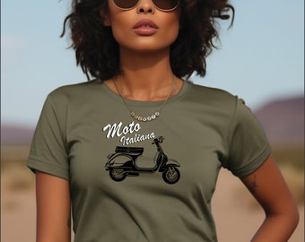 Voor Vintage VESPA T-shirt Classic Scooter Dames shirt