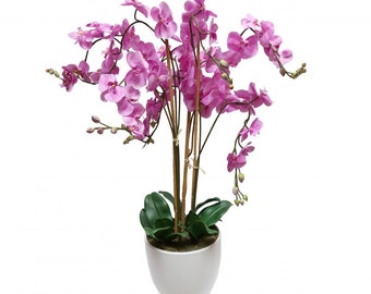XXL Orchidee künstlich Kunstorchidee Phalaenopsis rosa 2818253 Kunstpflanze Kunstblume Deko Dekopflanze rosa 110 cm getopft XXL-  wie echt