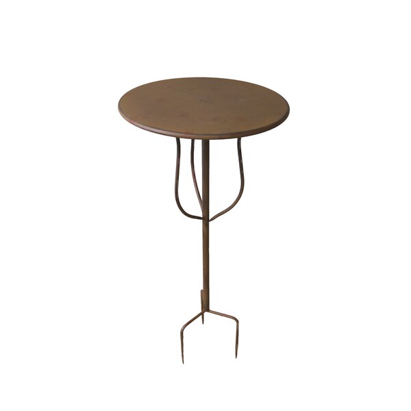 Metal garden table garden table with ground spike decorative table flower stool side table metal brown 45 cm H 80 cm SW160360