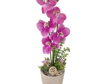 Orchidee Künstlich Kunstblumen Orchideen pink 1 rispe wie echt