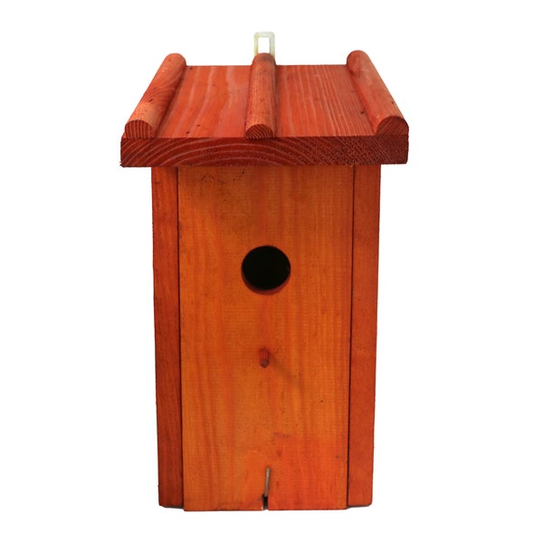 Passion MaDe Nistkasten Brutkasten Meisenkasten Vogelhaus Holz 14,5 cm x 32 cm Flugloch 4 cm Rot - braun