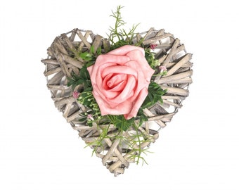 Rattan heart heart decoration hanging rose arrangement rose heart table arrangement table decoration grave arrangements artificial grave decoration mourning decoration