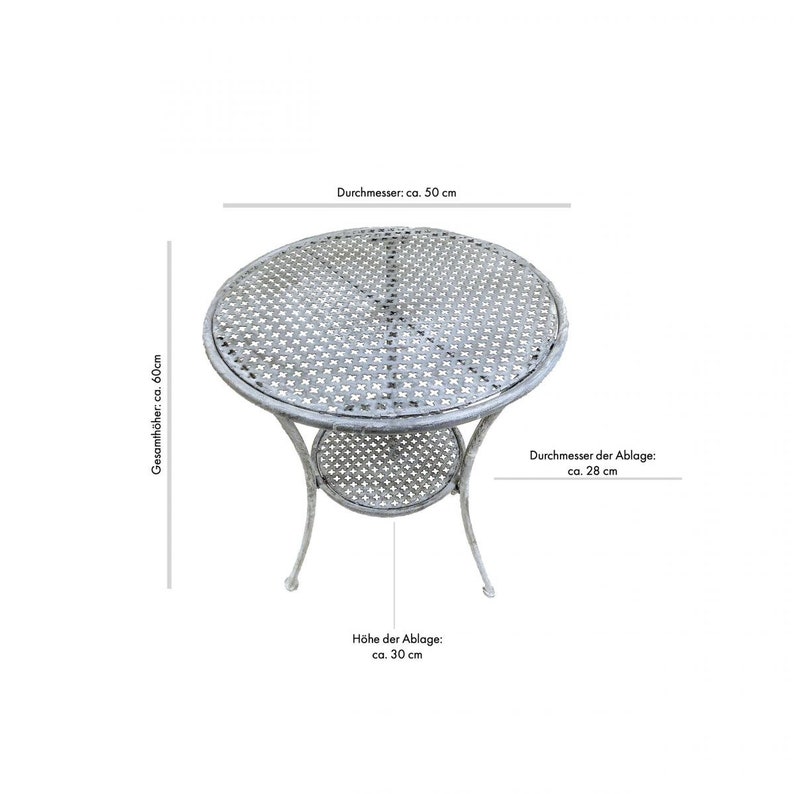 Gartentisch Beistelltisch Metalltisch Blumenhocker Gartendeko Tisch Bild 2