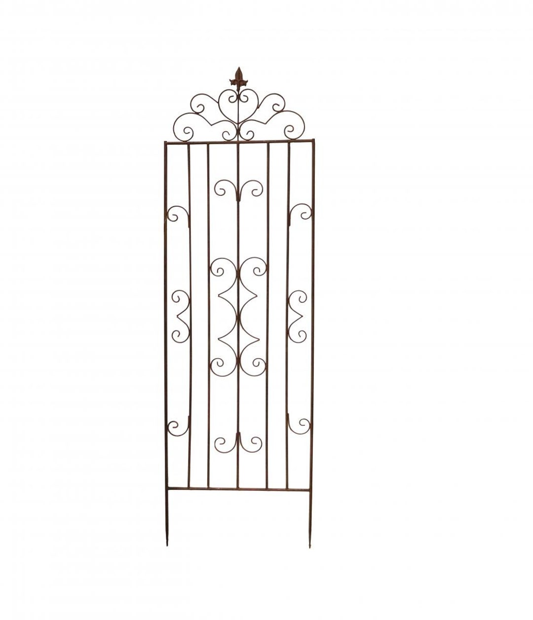 Dekorativer Rankzaun Aus Eisen (rostig) - Ca. 30 X 95 Cm Für Garten & Balkon