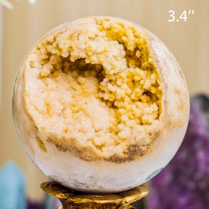 Gorgeous Polished Brazilian Gold Pink Amethyst Ball, Amethyst Geode Sphere, Protective Crystal, Crystal decor,Energy Crystal,Healing Crystal