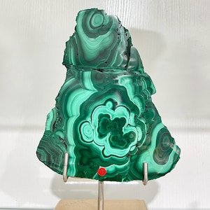 Natrual Malachite Specimen Slice, Unique Malachite Slab, Big Malachite Crystal, Mineral Collection, Home Decor