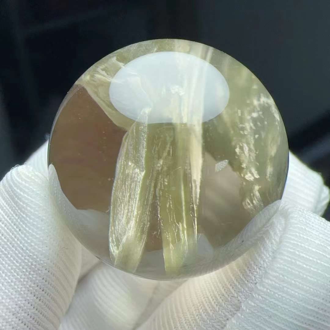 Green Rabbit Hair Rutilated Quartz Crystal Sphere Healing - Etsy