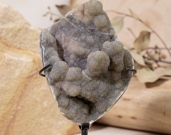 Grey Amethyst Sugar Druzy Geode, Heart Chakra Healing Stone