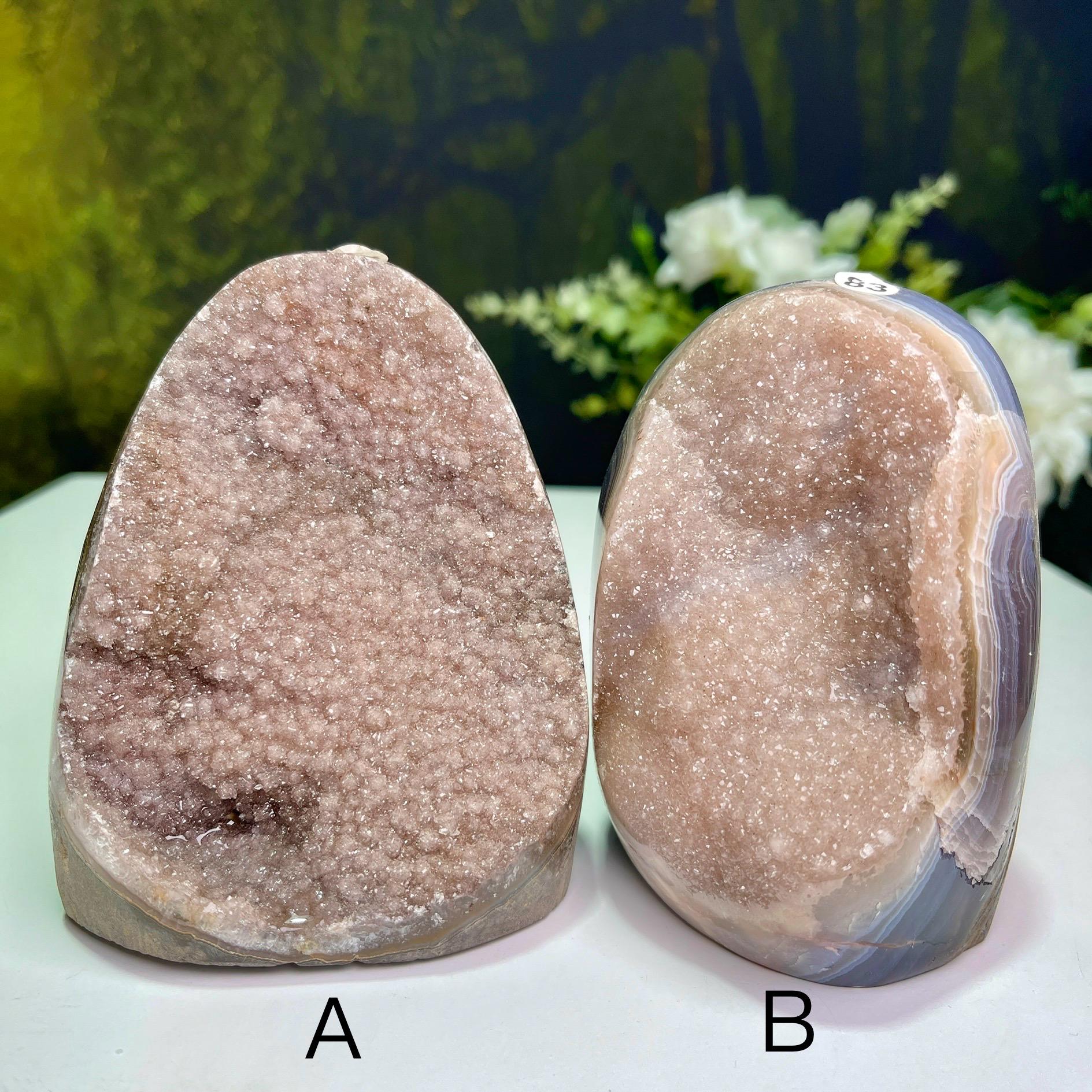 天然ブラウンアメジストジオード、クリスタルクォーツクラスター