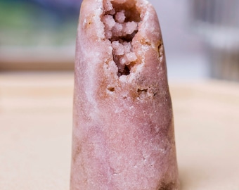 Pink Amethyst Druzy Geode, Heart Chakra Healing Crystal,Gift for Mom