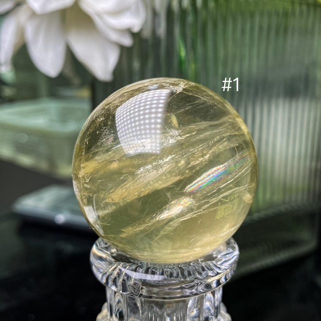 Sphère Cristalline 2,36 Pouces Citrine Citrine Crystal Ball