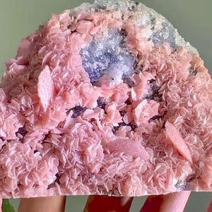 Incredible Pink Rhodochrosite Flower With Pyrite Cluster, Guangxi Wuzhou Raw Rhodochrosite,  Mineral Collection, Home Decor