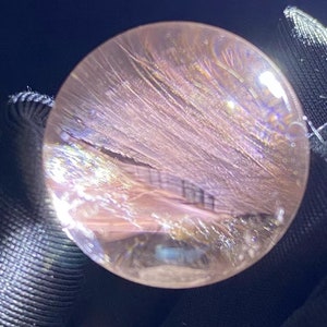 Natural Blue / Red Needles Quartz Sphere, Crystal Sphere, Making Jewelry Angel Feather, Crystal Collection, Birthday Gift
