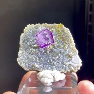 Yaogangxian Purple Pink Fluorite Cube With Mica, Fluorite On Mica, Minerals Specimen, Mineral Collection, Home Decor