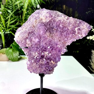 Natural Sugar Amethyst Cluster Quartz, Unique Raw Crystal Cluster, Calcite Amethyst Geode, Mineral Specimens, Home Decor