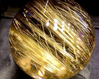 Super hochwertige natürliche goldene Rutilquarzkugel, Kristallkugel, Jubiläumsgeschenk, Wohnkultur, Schmuckherstellung