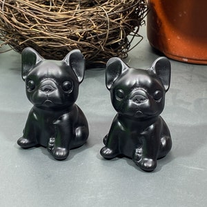 Natural Obsidian Carved Schnauzer , Crystal Animal , Crystal Dog , Crystal Carving , Special Gifts , Birthday Gift ,  Crystal sculpture