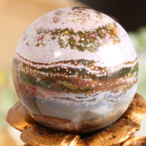 Natural Colorful Ocean Jasper Spheres, Healing Ocean Jasper, Ocean Jasper Ball, Crystal Home Decor, Birthday Gift