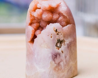 Pink Amethyst Druzy Geode Cut Base, Healing Heart Chakra , Brazil Amethyst , Birthday Gift , Mineral Specimens , Anniversary Gifts
