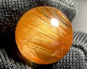 Cuenta de cuarzo rutilado dorado, cristal artesanal, ojo de gato, cuenta para joyería DIY