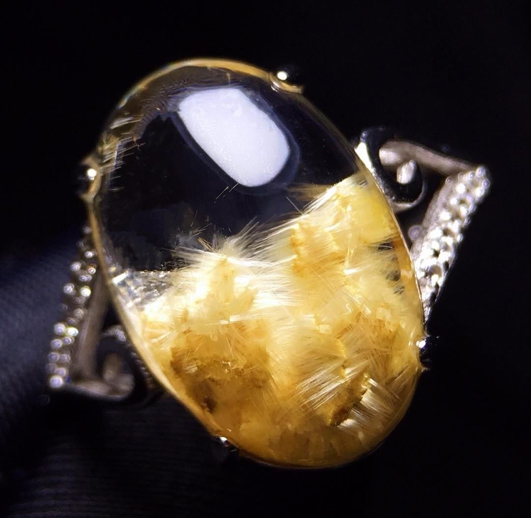 Natural Copper Rutile Quartz Ring, Bronze Copper Rutilated Quartz, 925 ...