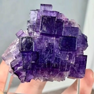 Purple Octahedral Fluorite, Rare Purple Fluorite in Natural Matrix, Collector’s Minerals Specimen, Calm And Communication, Home Decoration