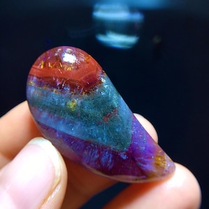 Stunning Auralite 23 Cabochon | Purple Amethyst with Velvet Cacoxenite & Red Hematite | Rare Auralite 23 Quartz Gemstone for Jewelry Making