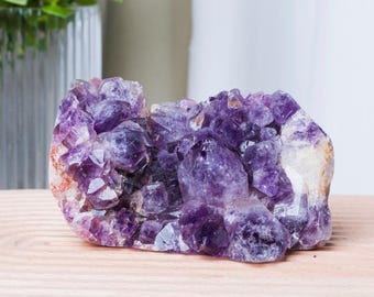 Amethyst Geode, Druzy Calcite, Heart Chakra Healing, Mineral Specimen